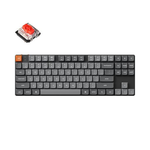 Беспроводная механическая ультратонкая клавиатура QMK Keychron K1 Max, 87 клавиш, Hot Swap, RGB-подсветка, Gateron Red Switch фото 1