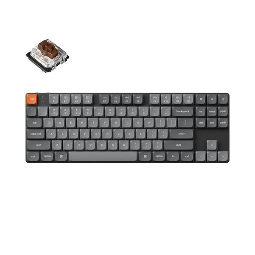 Беспроводная механическая ультратонкая клавиатура QMK Keychron K1 Max, 87 клавиш, Hot Swap, RGB-подсветка, Gateron Brown Switch фото 1
