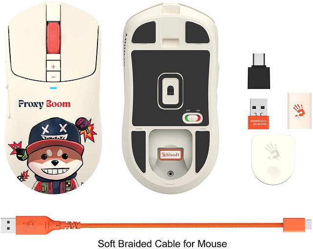 Мышь A4Tech Bloody R72 Ultra Proxy Boom бежевый оптическая 20000dpi беспров. USB-C 7but (R72 ULTRA) фото 9