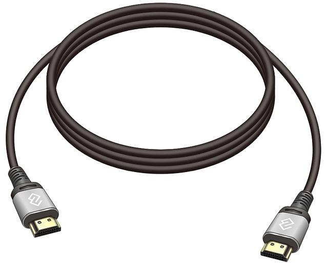 Кабель аудио-видео Digma HDMI (m)/HDMI (m) 2м. позолоч.конт. черный (D-HDMI-V2.0-2M) фото 1