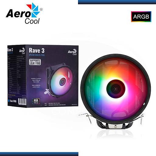Кулер AeroCool Rave 3 ARGB (Intel LGA1700/1200/115X AMD AM4/ AM3+/AM3/AM2+/AM2/FM2/FM1 125W 125x80x135mm)(4711099472239) фото 1