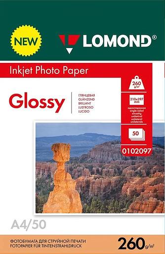 Фотобумага LOMOND 260 г/м2 А4 односторонняя глянцевая 50 л. фото 1