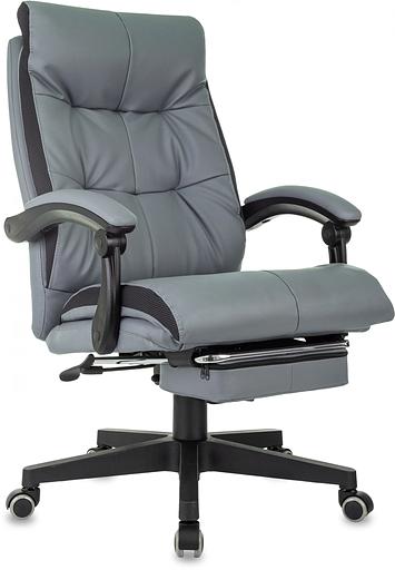 Кресло руководителя Бюрократ CH-824MSG-F серый эко.кожа/ткань крестов. пластик подст.для ног фото 1