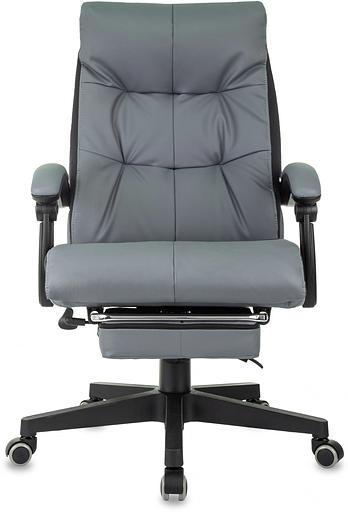 Кресло руководителя Бюрократ CH-824MSG-F серый эко.кожа/ткань крестов. пластик подст.для ног фото 2