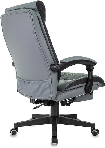 Кресло руководителя Бюрократ CH-824MSG-F серый эко.кожа/ткань крестов. пластик подст.для ног фото 4