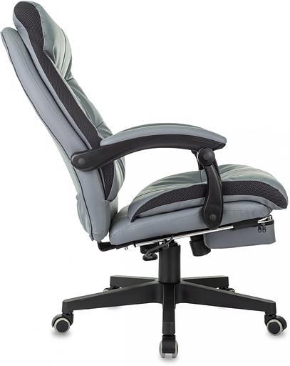 Кресло руководителя Бюрократ CH-824MSG-F серый эко.кожа/ткань крестов. пластик подст.для ног фото 5