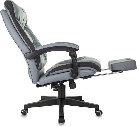 Кресло руководителя Бюрократ CH-824MSG-F серый эко.кожа/ткань крестов. пластик подст.для ног фото 6