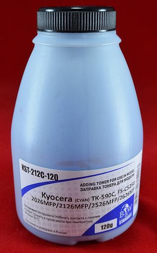 Тонер для Kyocera TK-590C, FS-C5250/2026MFP/2126MFP/2526MFP Cyan (фл. 120г) 5K B&W Standart Tomoegawa фас.Россия фото 1