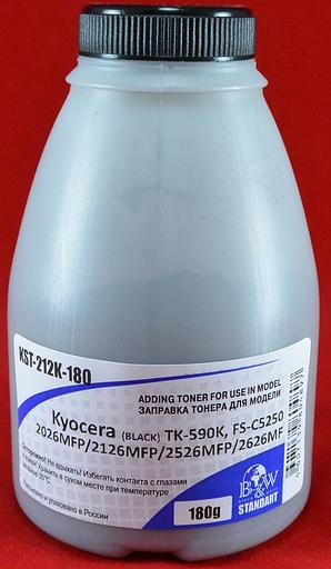 Тонер для Kyocera TK-590K, FS-C5250/2026MFP/2126MFP/2526MFP Black (фл. 180г) 7K B&W Standart Tomoegawa фас.Россия фото 1