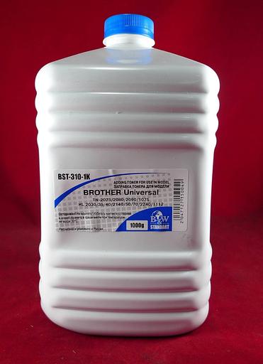 Тонер Brother Universal (TN-2075/2080/2090/1075 HL 2030/35/40/2140/50/70/2240/1112) (фл. 1кг) B&W Standart фас.Россия фото 1