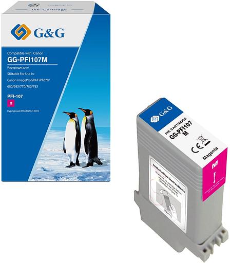 Картридж струйный G&G, аналог Canon 6707B001 пурпурный 130ml с чипом фото 1