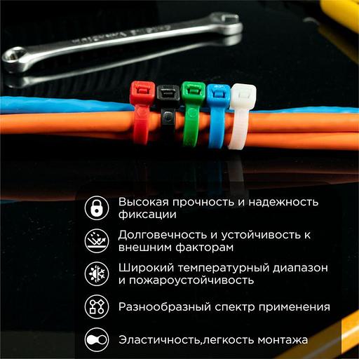 Хомут кабельный 4.8х300 нейл. разноцвет. (уп.25шт) Rexant 07-0308-25 фото 1