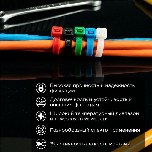 Хомут кабельный 4.8х400 нейл. разноцвет. (уп.25шт) Rexant 07-0408-25 фото 2