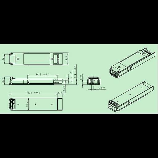 Модуль XFP WDM, дальность до 20км (12dB), 1270нм фото 2
