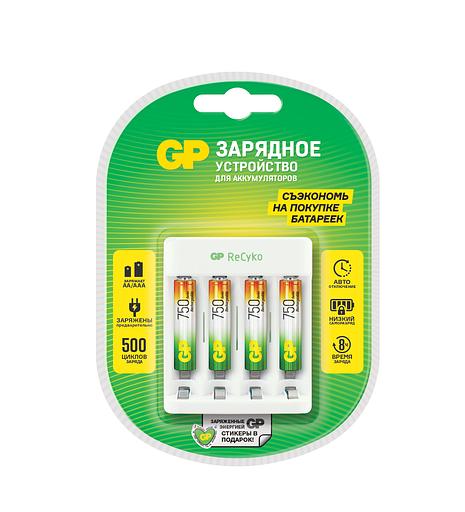 Устройство зарядное Е411 с 4 аккумуляторами ААА750 фото 1