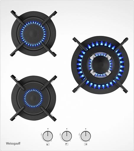 Газовая варочная поверхность Weissgauff HGG 451 WV белый фото 1
