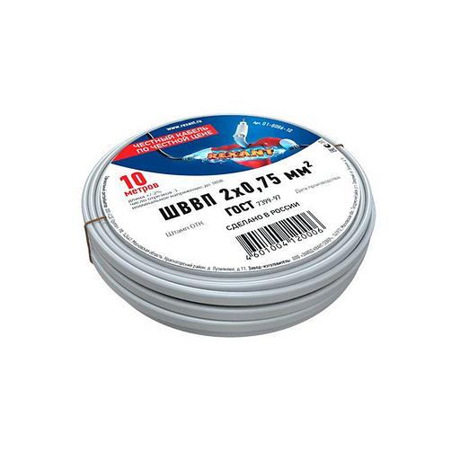 Провод ШВВП 2х0.75 (уп.10м) Rexant 01-8086-10 фото 1
