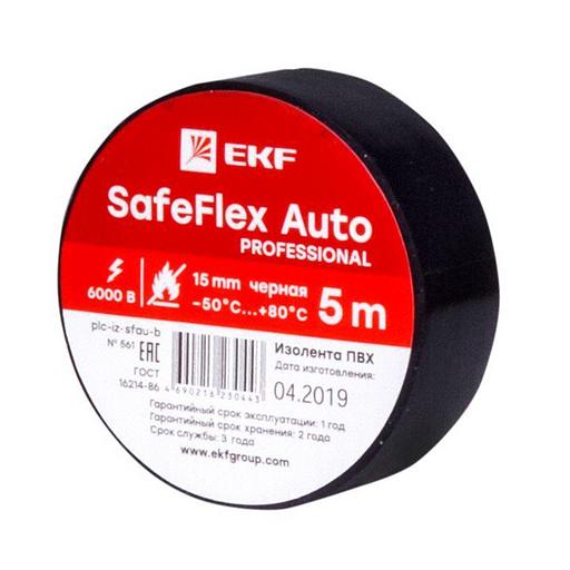 Изолента ПВХ 15мм (рул.5м) черн. SafeFlex Auto EKF plc-iz-sfau-b фото 1