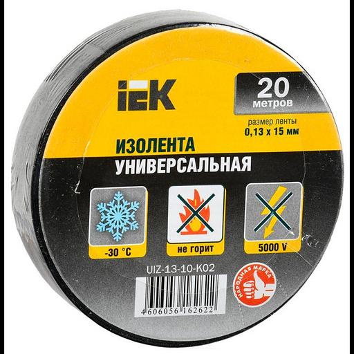 Изолента ПВХ 0.13х15мм (рул.20м) черн. IEK UIZ-13-10-K02 фото 2
