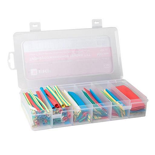 Набор трубок термоусадочных ТУТ 4/2; 6/3; 8/4; 10/5; 12/6; 20/10 100мм бокс 5 цветов 105шт PROxima E фото 2