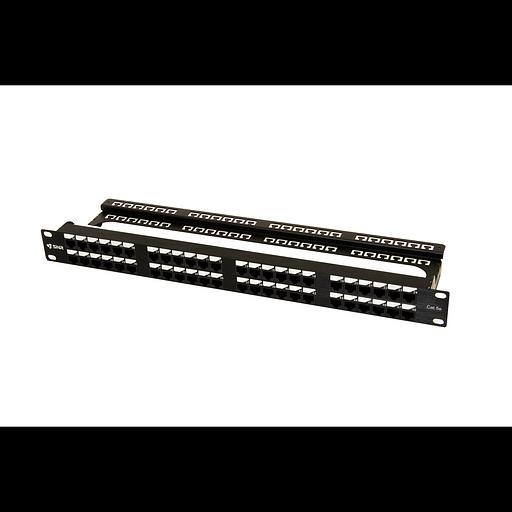 Коммутационная панель SNR, 19" неэкранированная, 1U, 48 портов, cat.5e, горизонтальная заделка фото 1