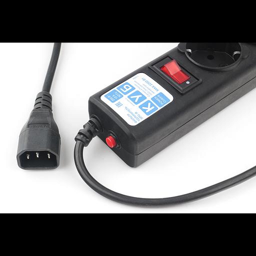 Ф-удлинитель, PC 0,5м, 5р, черн. 10А, UPS(C14), SPG5-В1 фото 3