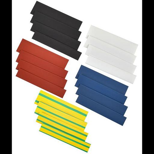 Набор трубок термоусадочных тонкостен. ТТУ 8/4; 10/5; 12/6; 14/7 (ЖЗ; С; К; Ч) 20х8см разноцвет. IEK фото 1