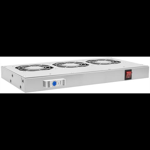 Модуль вентиляторный 19", 3 вентилятора, регулируемая глубина 230-415мм, с термостатом фото 1