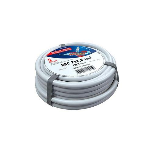 Провод ПВС 2x2.5 (уп.5м) Rexant 01-8036-5 фото 1