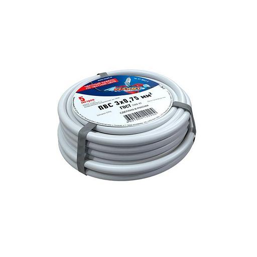 Провод ПВС 3x0.75 Б (уп.5м) Rexant 01-8042-5 фото 1