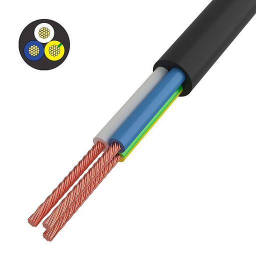 Провод ПВС 3x0.75 Ч (уп.20м) Rexant 01-8043-20 фото 1