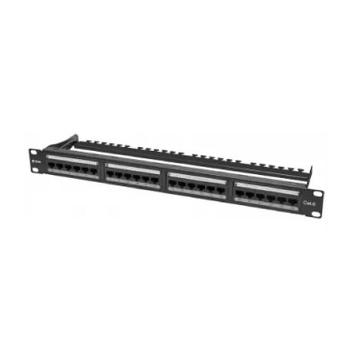 Коммутационная панель SNR, 19" неэкранированная, 1U, 24 порта, cat.6, горизонтальная заделка фото 1