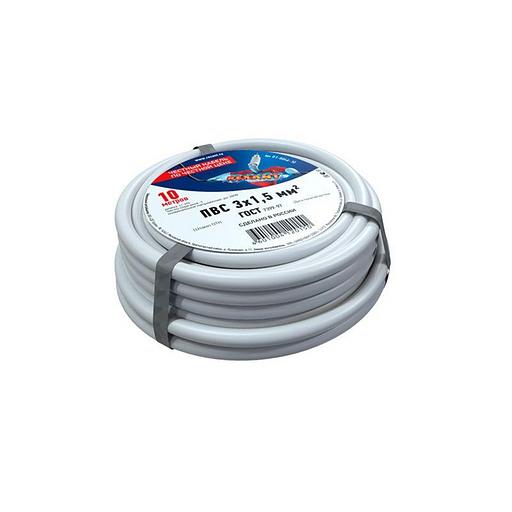 Провод ПВС 3x1.5 Б (уп.10м) Rexant 01-8046-10 фото 1