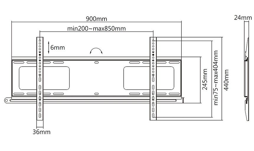 Кронштейн настенный фиксированный Exell EXi-H1284-AF фото 5