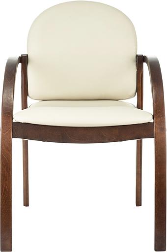 Стул Бюрократ ДЖУНО светло-бежевый эко.кожа на ножках дерево фото 2