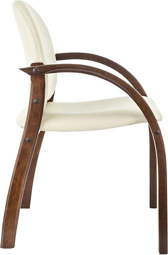 Стул Бюрократ ДЖУНО светло-бежевый эко.кожа на ножках дерево фото 4