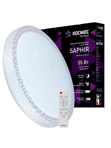 Светильник светодиодный ДБО-55 настенно-потолочный управляемый SAPHIR 230В 3000-6500K 4400Лм 395x95мм фото 2