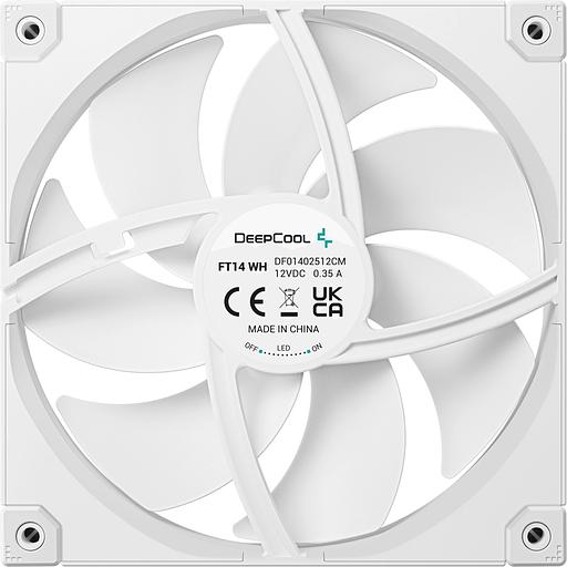 Вентилятор Deepcool FT14 140x140x25mm белый 4-pin 25.1dB 206gr Ret (R-FT14-WHWPN1-G) фото 3