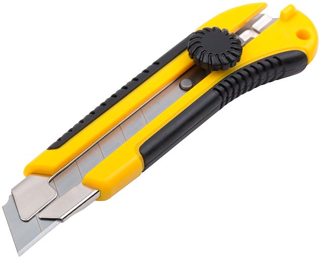 Нож технический 25 мм усиленный прорезиненный, вращ. прижим фото 2