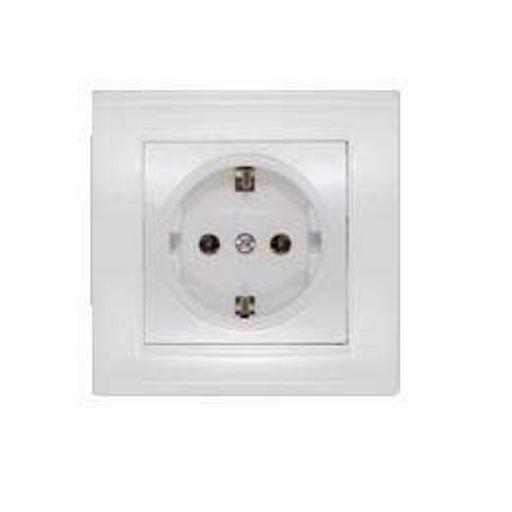 Розетка 1-м СП Бриллиант 16А IP20 с заземл. бел. UNIVersal 7947625 фото 1