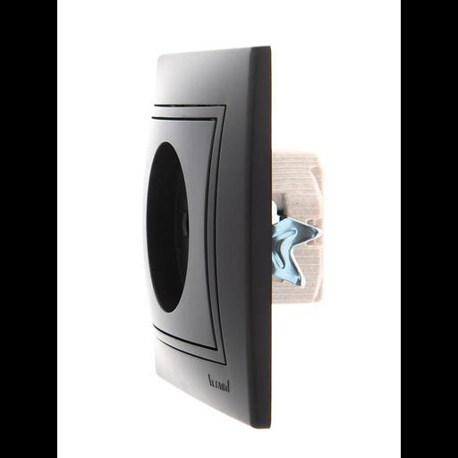 Розетка 1-м СП Mira 16А IP20 без заземл. со вставкой керамика черн. бархат LEZARD 701-4242-121 фото 3