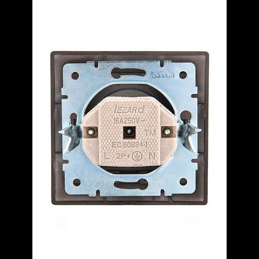 Розетка 1-м СП Mira 16А IP20 без заземл. со вставкой керамика черн. бархат LEZARD 701-4242-121 фото 4