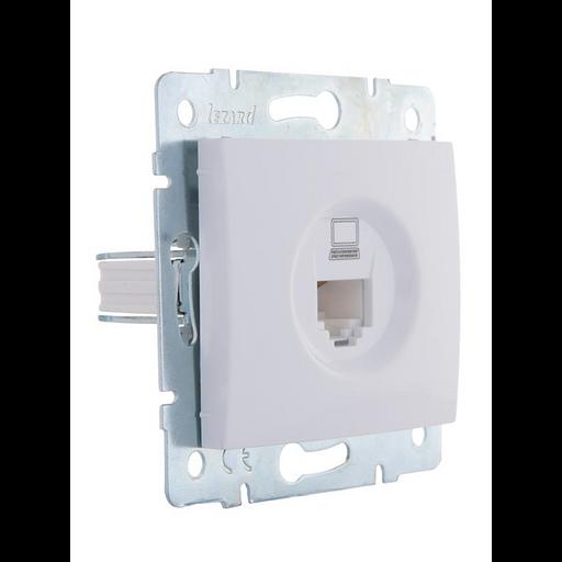 Розетка компьютерная 1-м СП Karina RJ45 механизм бел. LEZARD 707-0288-139 фото 1