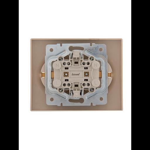Розетка 2-м СП Karina с заземл. термопласт крем. LEZARD 707-0300-127B фото 3