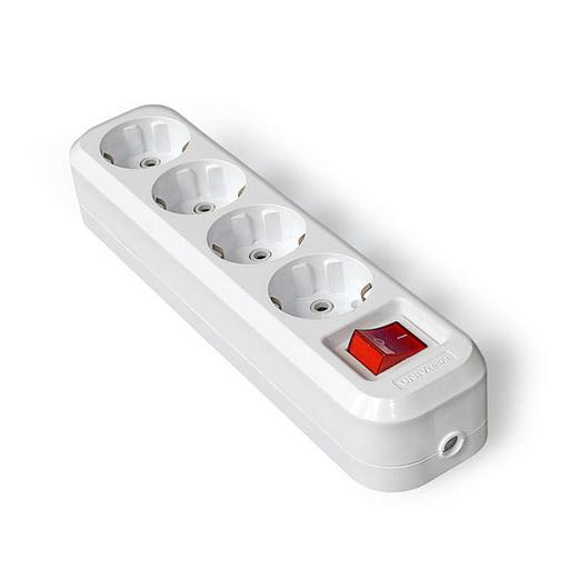 Колодка удлинителя 4-м с заземл. с выкл. АБС-пластик UNIVersal S304 фото 1