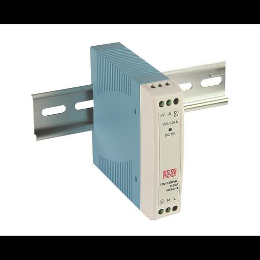 MDR-10-24 Компактный блок питания на DIN-рейку, 24В, 0,42А, 10Вт Mean Well фото 1
