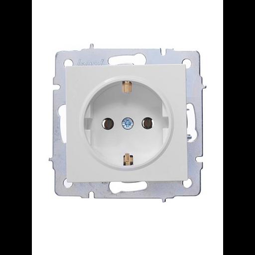 Розетка 1-м СП Vesna с заземл. ПБТ механизм бел. LEZARD 742-0288-122B фото 2