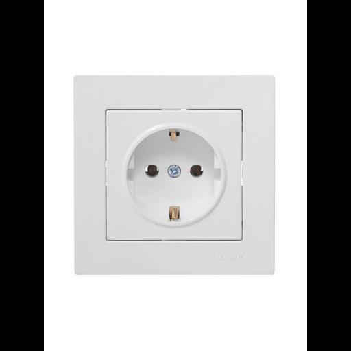 Розетка 1-м СП Vesna с заземл. ПБТ механизм бел. LEZARD 742-0288-122B фото 8