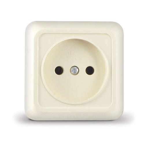 Розетка 1-м ОП Олимп 16А IP20 без заземл. сл. кость UNIVersal Б-О0022 фото 1