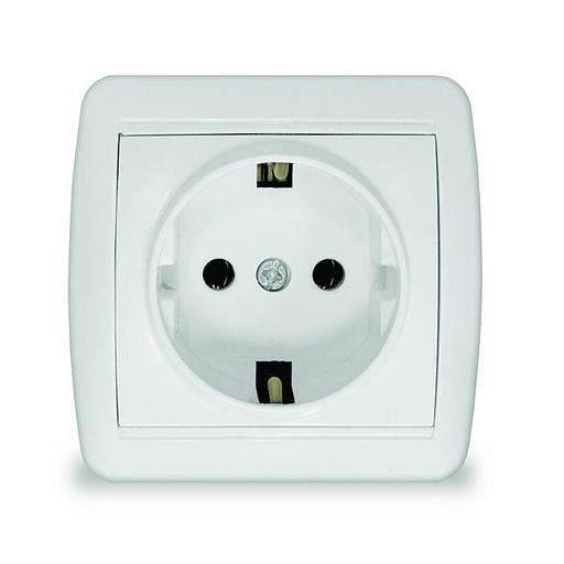 Розетка 1-м ОП Клио 16А IP44 с заземл. бел. UNIVersal К2228 фото 1